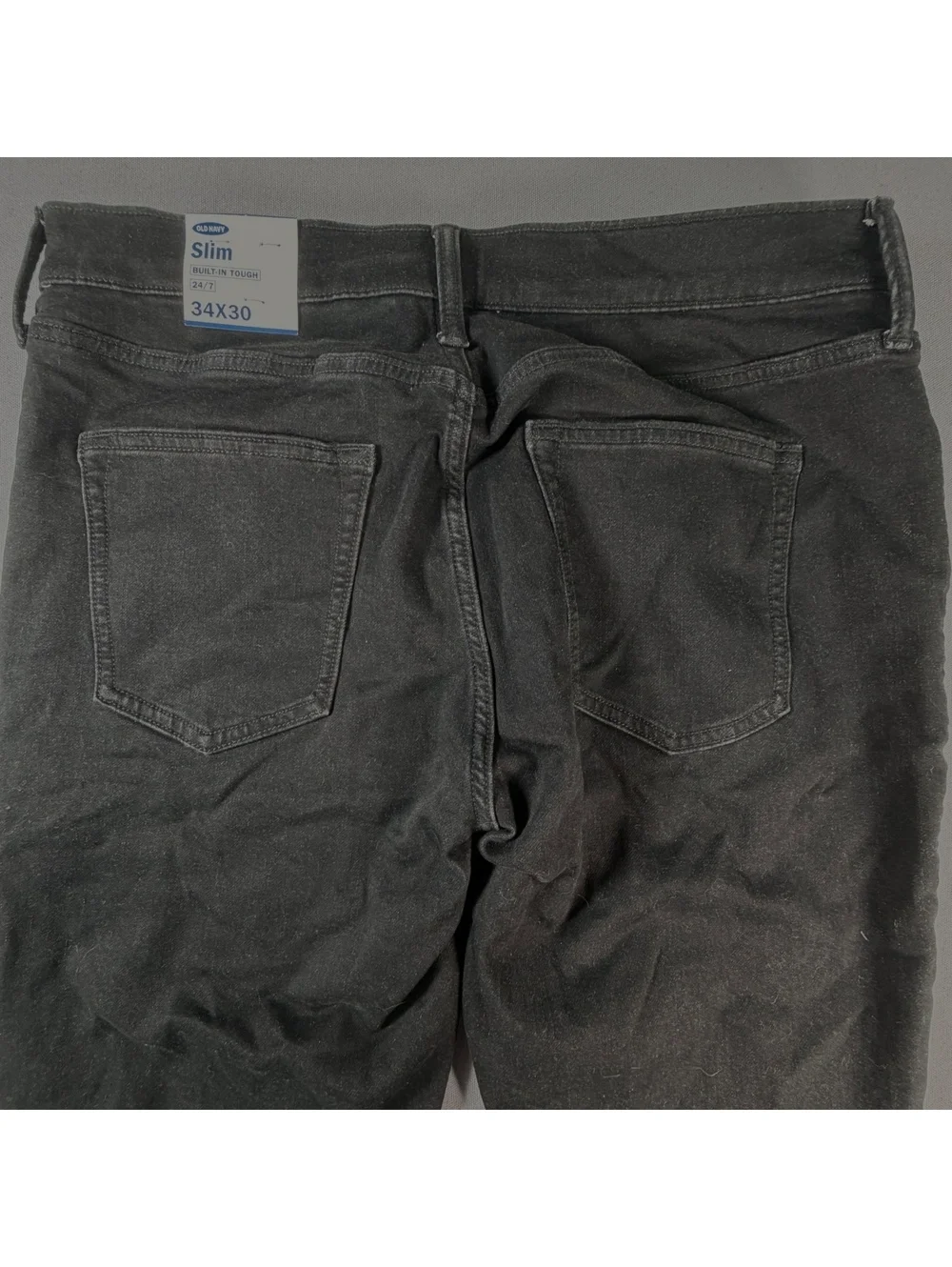 NWT Old Navy Slim Jeans Mens 34x30 Black Dark Wash Denim Pants